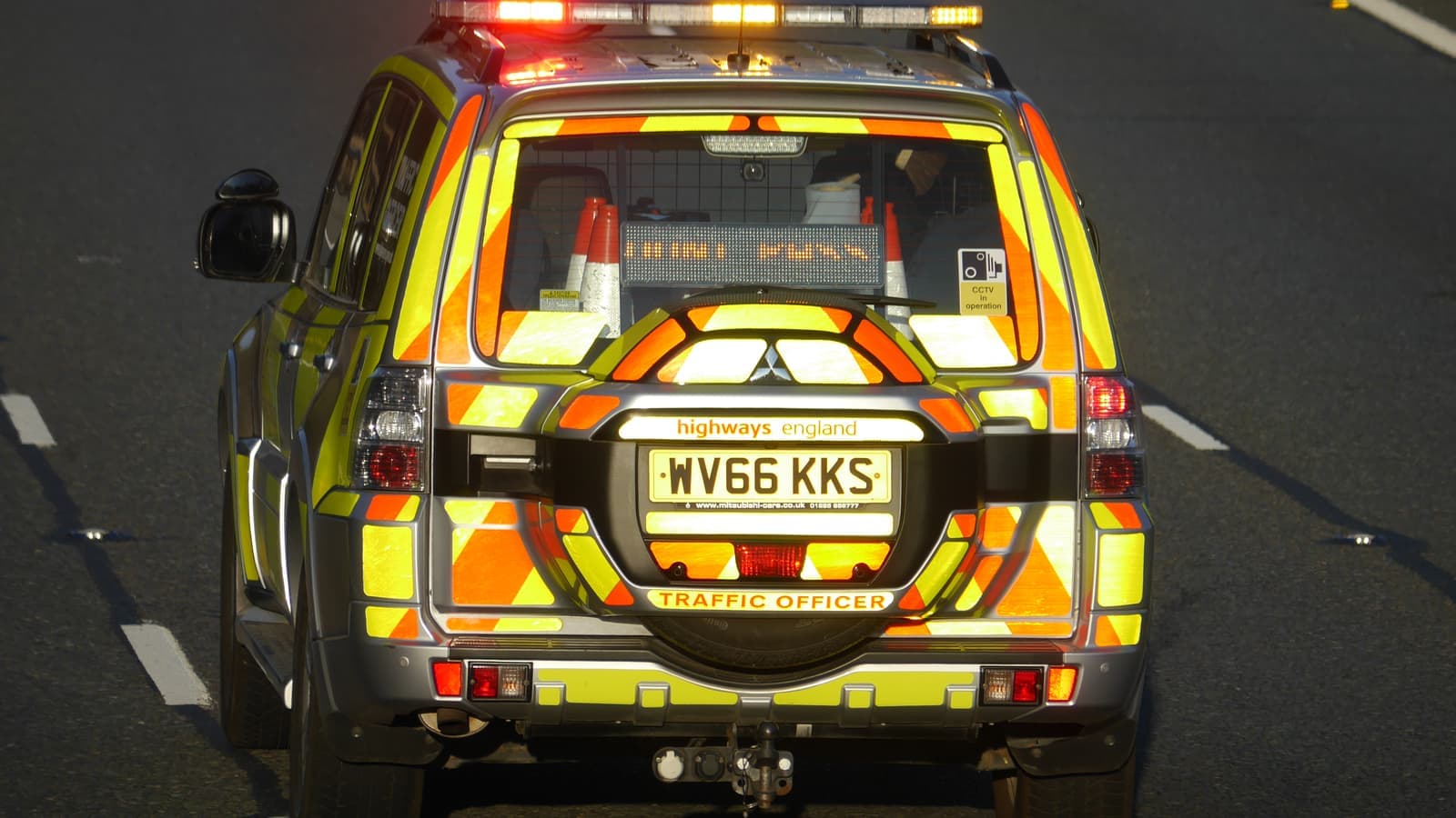 Highways England traffic car on M40 2018 07 15. File photograph. Foto d'archivio.