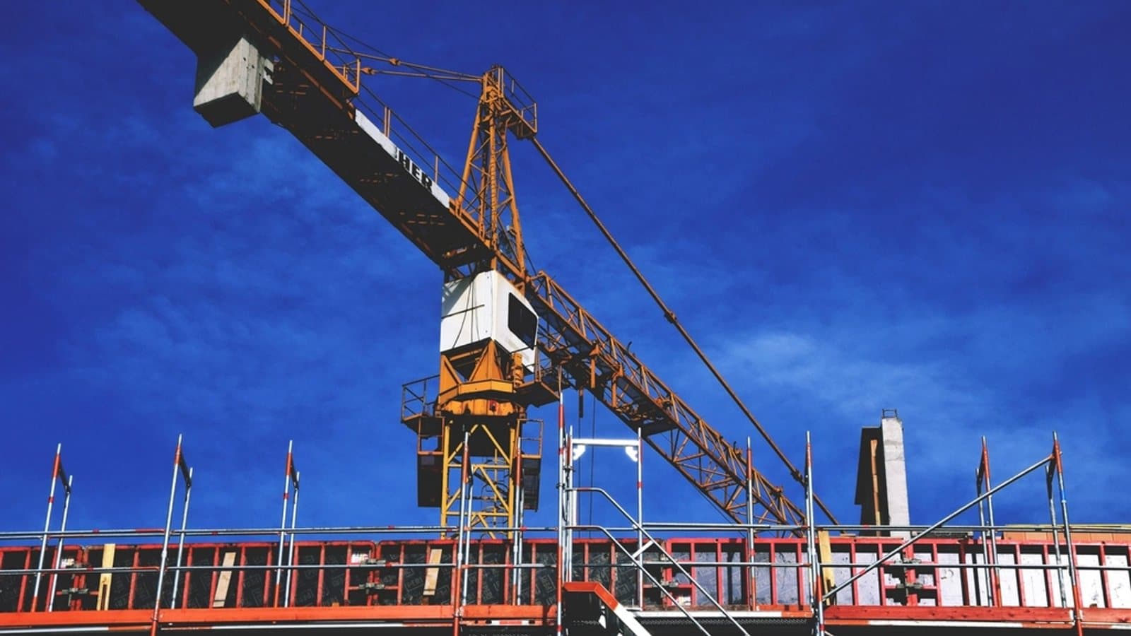Construction Site Crane. File photograph. Foto d'archivio.