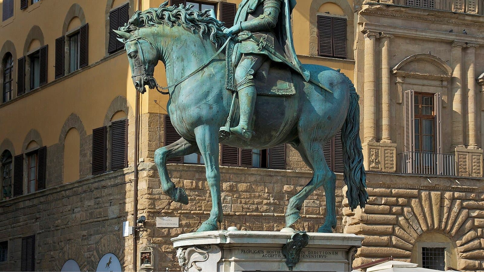 Cosimo Medici Piazza signoria Florence. File photograph. Foto d'archivio.